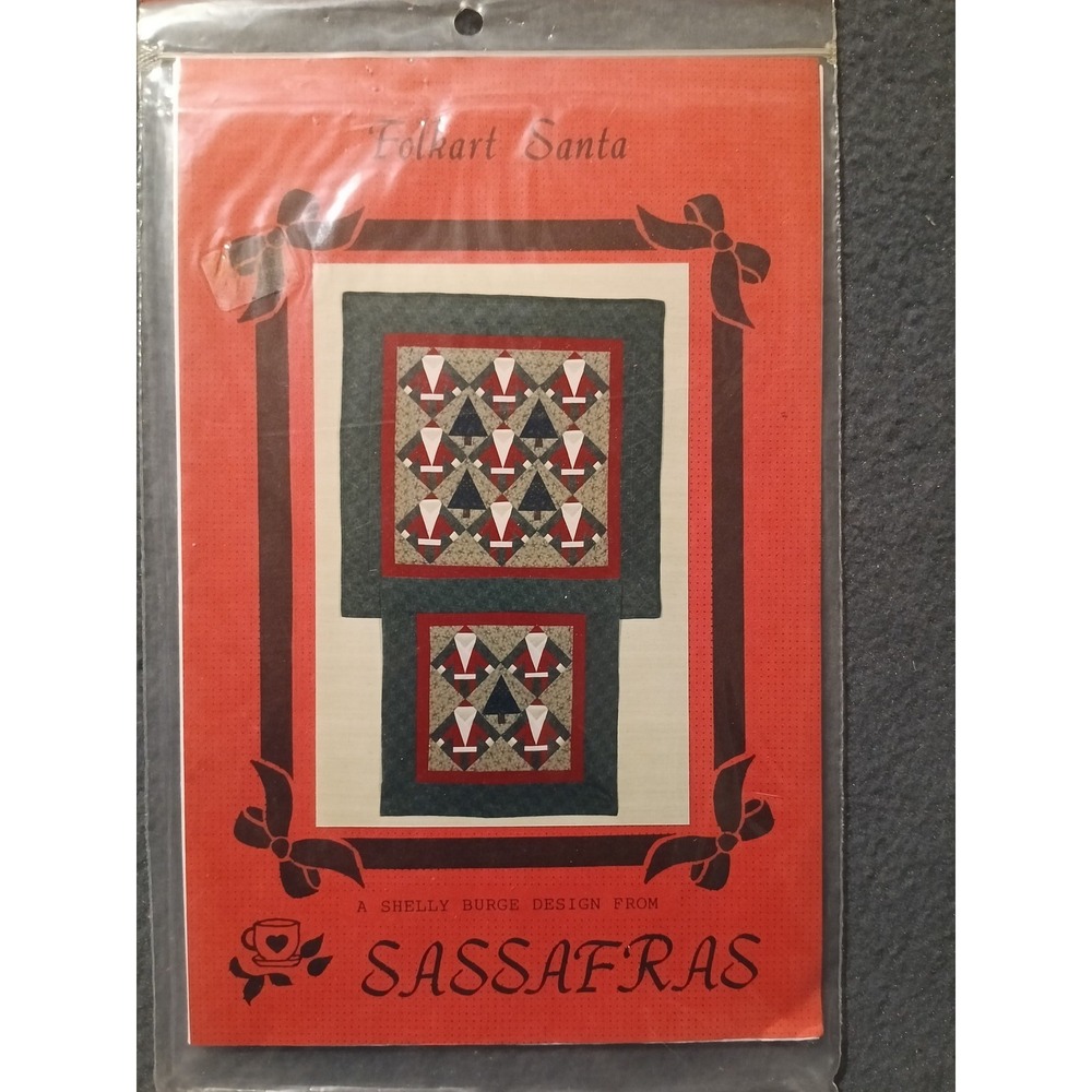 Sassafras Folkart Santa Quilt Pattern #104 Shelly Burge Christmas